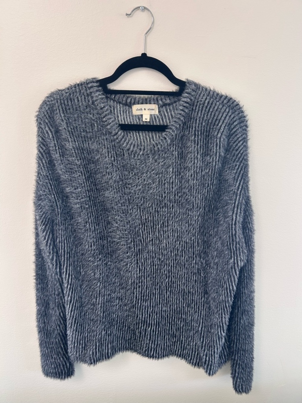 cloth & stone Fuzzy Crewneck Sweater in Heather Gray